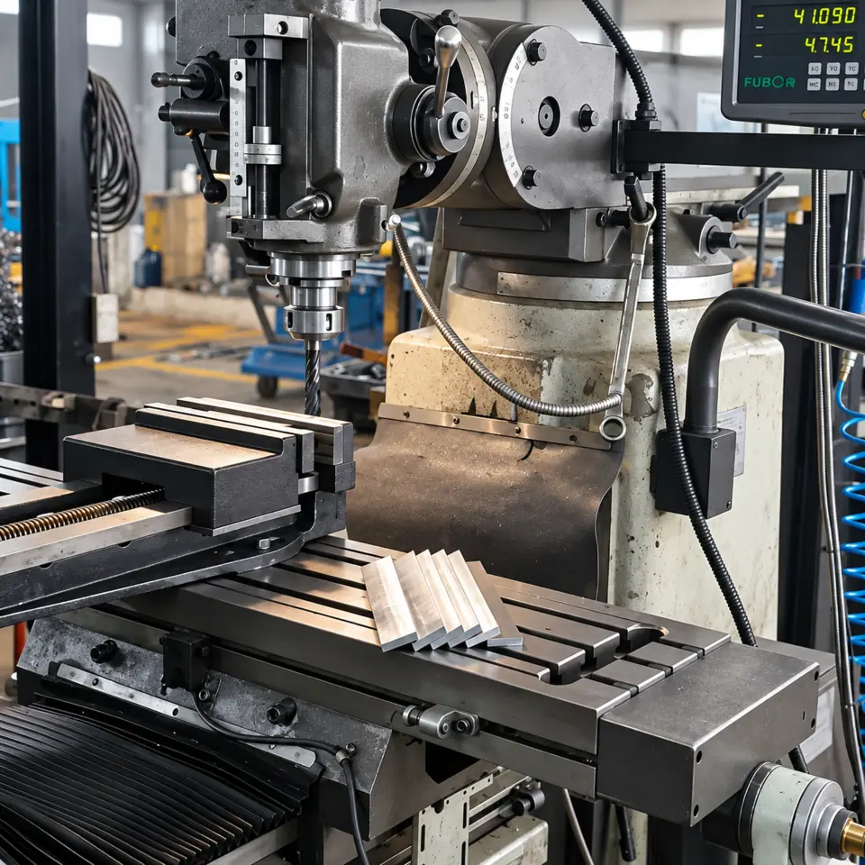 Máquina realizando trabalho de usinagem